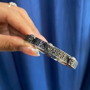 Silver and black Versace inspired bracelet